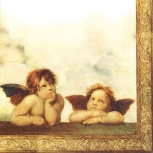 A pack of 12 by 12 inch Decoupage Napkins ( 5 pcs ) - Angel Babies