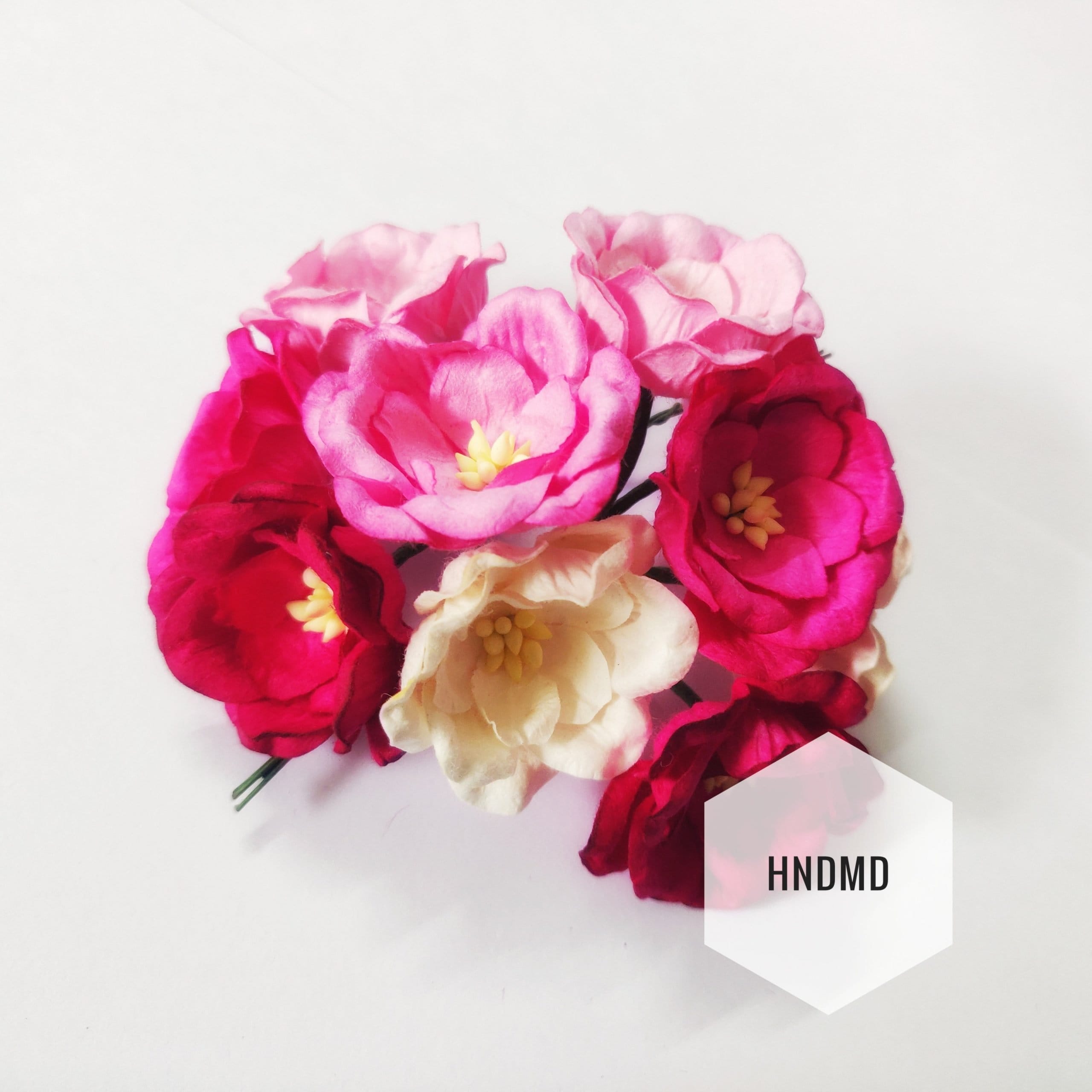 Mulberry Poppy Flowers - Shades of Pink (Pack of 10) mulberry paper flowers CAMR419 scaled Mulberry Poppy Flowers - Shades of Pink (Pack of 10)