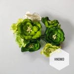 Mulberry Poppy Flowers - Shades of Green (Pack of 10)