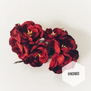 Mulberry Poppy Flowers - Maroon (Pack of 10)