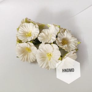 Mulberry Simple Poppy Flowers - Natural White (Pack of 10)