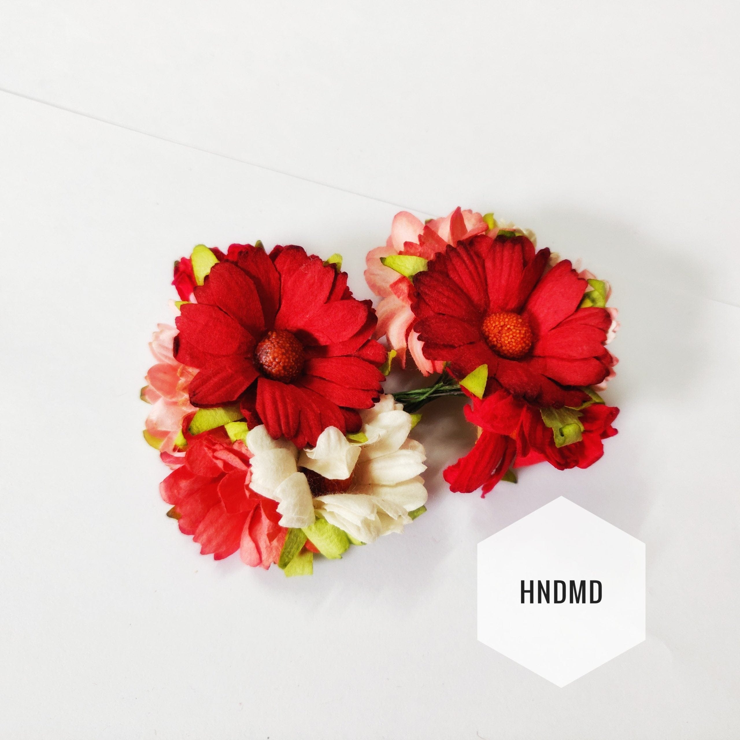 Mulberry Daisy Flowers - Shades of Red (Pack of 10) mulberry paper flowers CAMR434 scaled Mulberry Daisy Flowers - Shades of Red (Pack of 10)