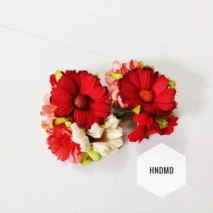 Mulberry Daisy Flowers - Shades of Red (Pack of 10)
