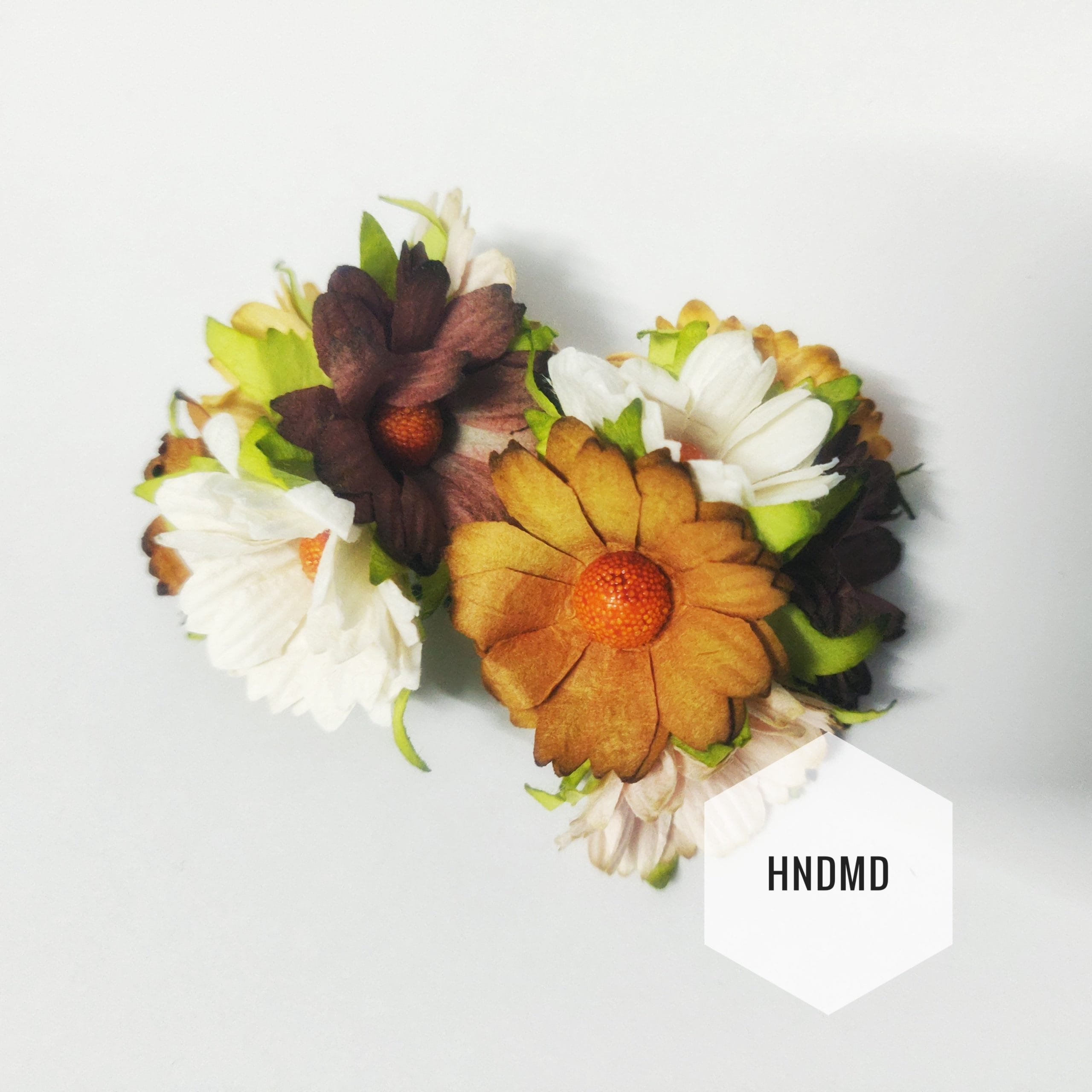 Mulberry Daisy Flowers - Shades of Brown (Pack of 10)