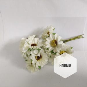 Fabric Sunflowers - White (Pack of 12)