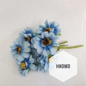 Fabric Sunflowers - Blue (Pack of 12)