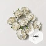 Glitter Paper Flowers - White (Pack of 24 flowers)