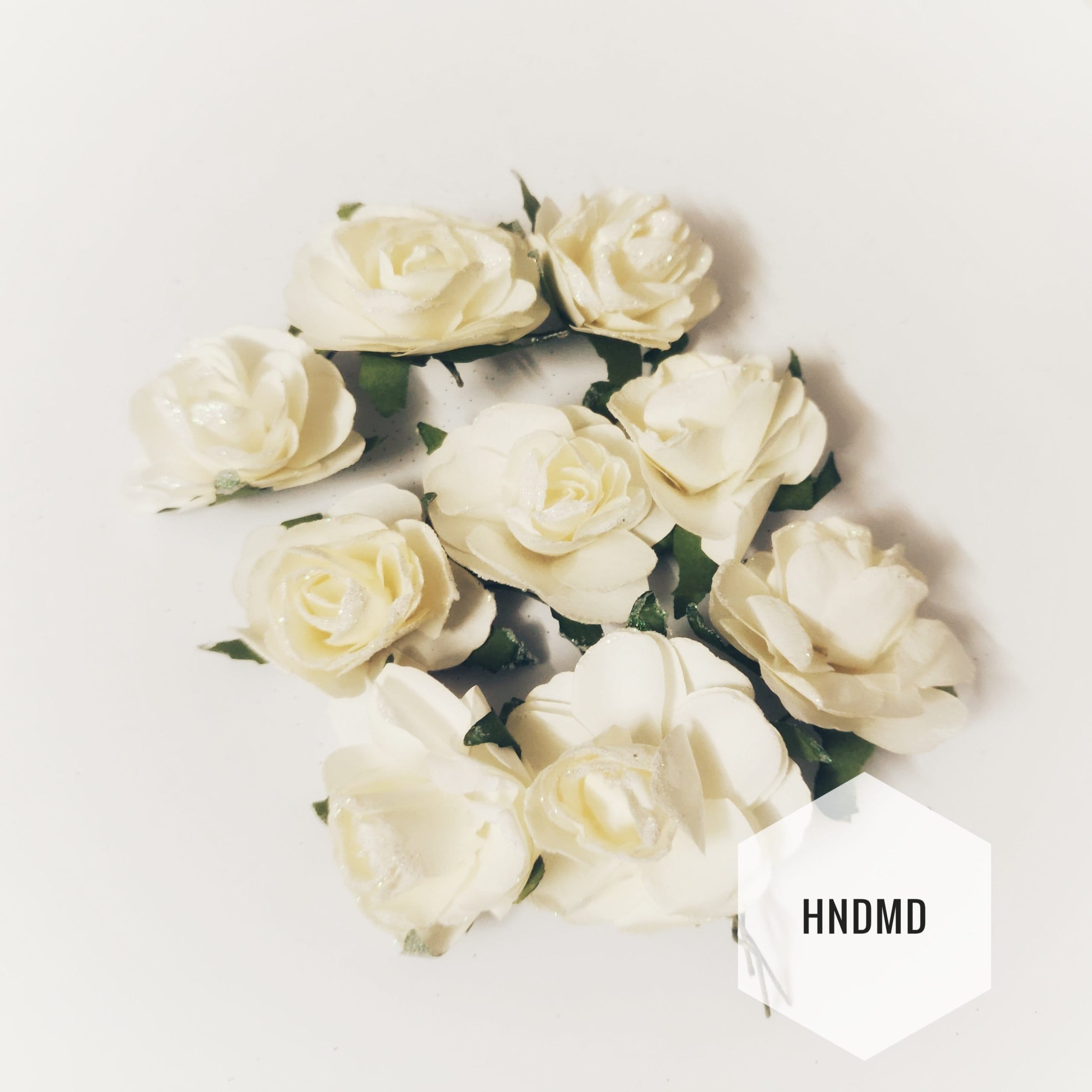 Glitter Paper Flowers - Cream (Pack of 24 flowers) paper flowers CAMR411 scaled Glitter Paper Flowers - Cream (Pack of 24 flowers)