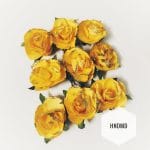 Glitter Paper Flowers - Yellow (Pack of 24 flowers)