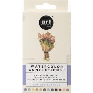 Art Philosophy Prima Watercolor Confections Watercolor Pans 12/Pkg - Vintage Pastel