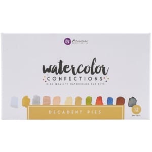 Art Philosophy Prima Watercolor Confections Watercolor Pans 12/Pkg - Decadent Pies