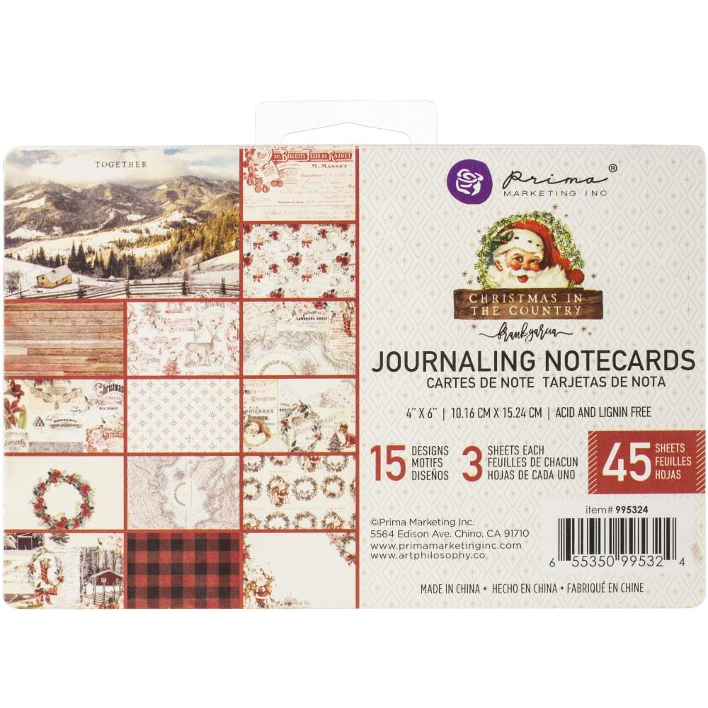 Prima 4 by 6 journalling cards - Christmas In The Country