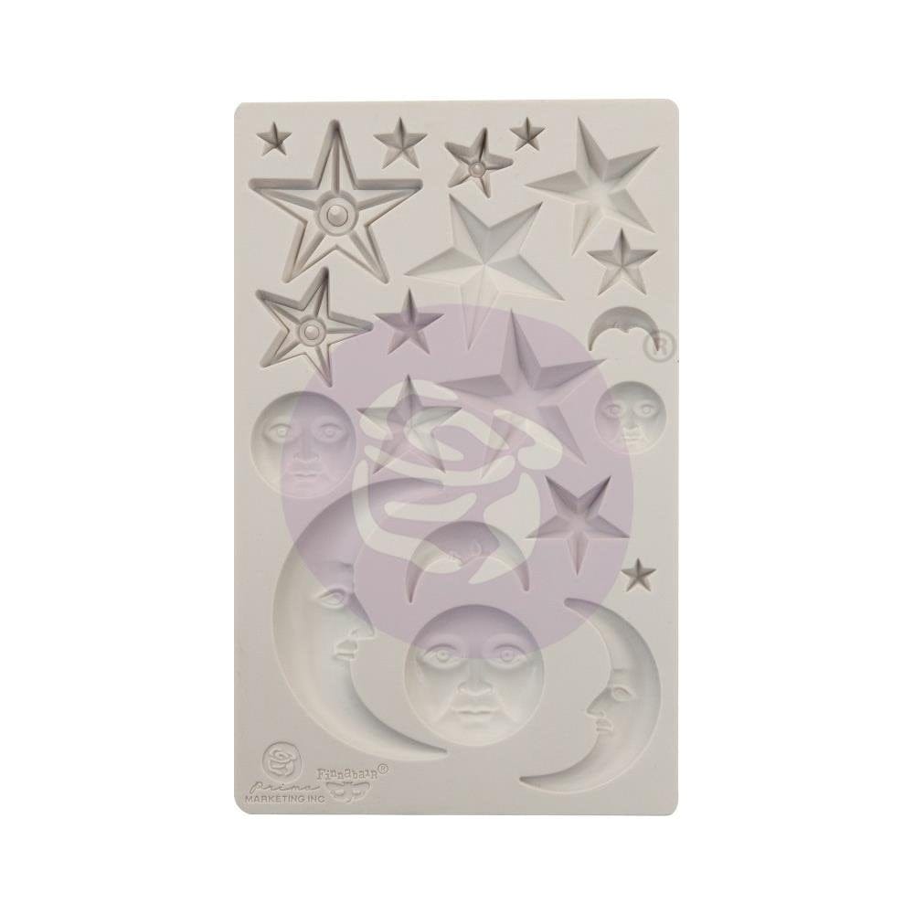 Prima Marketing Re-Design Mould 5" X 8" - Stars and Moons prima moulds Stars Moons Prima Marketing Re-Design Mould 5" X 8" - Stars and Moons
