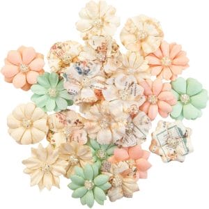 Prima Marketing Lovely Peaches Mulberry Paper Flowers 24/Pkg