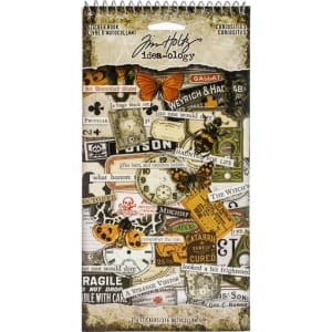 Tim Holtz Idealogy Idea-Ology Sticker Book 4.5"X8.75" - Curiosities, 315/Pkg
