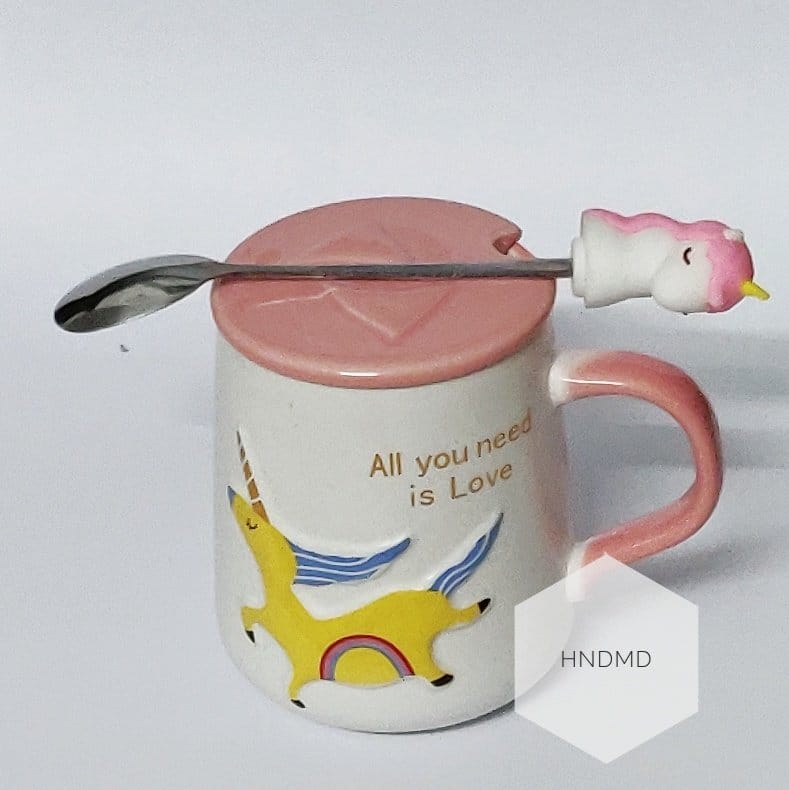 Unicorn Mug with stirrer and lid unicorn mug with stirrer Unicorn Mug with stirrer and lid