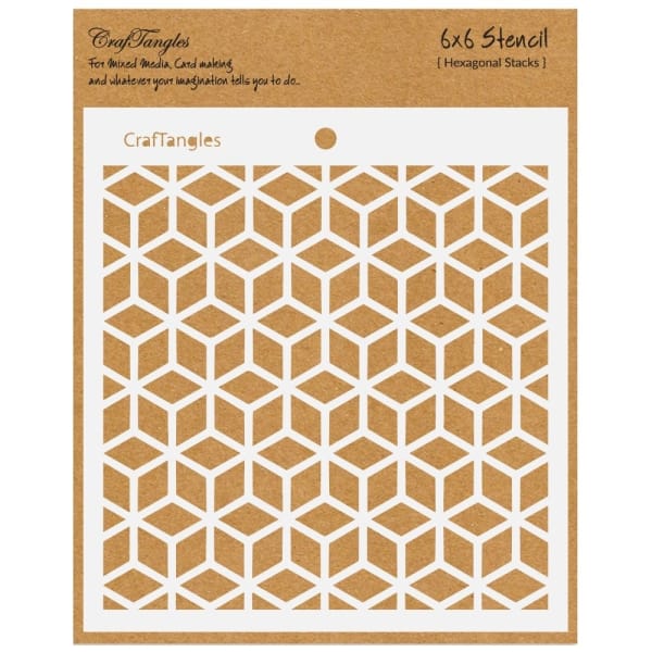 CrafTangles 6"x6" Stencil - Hexagonal Stacks