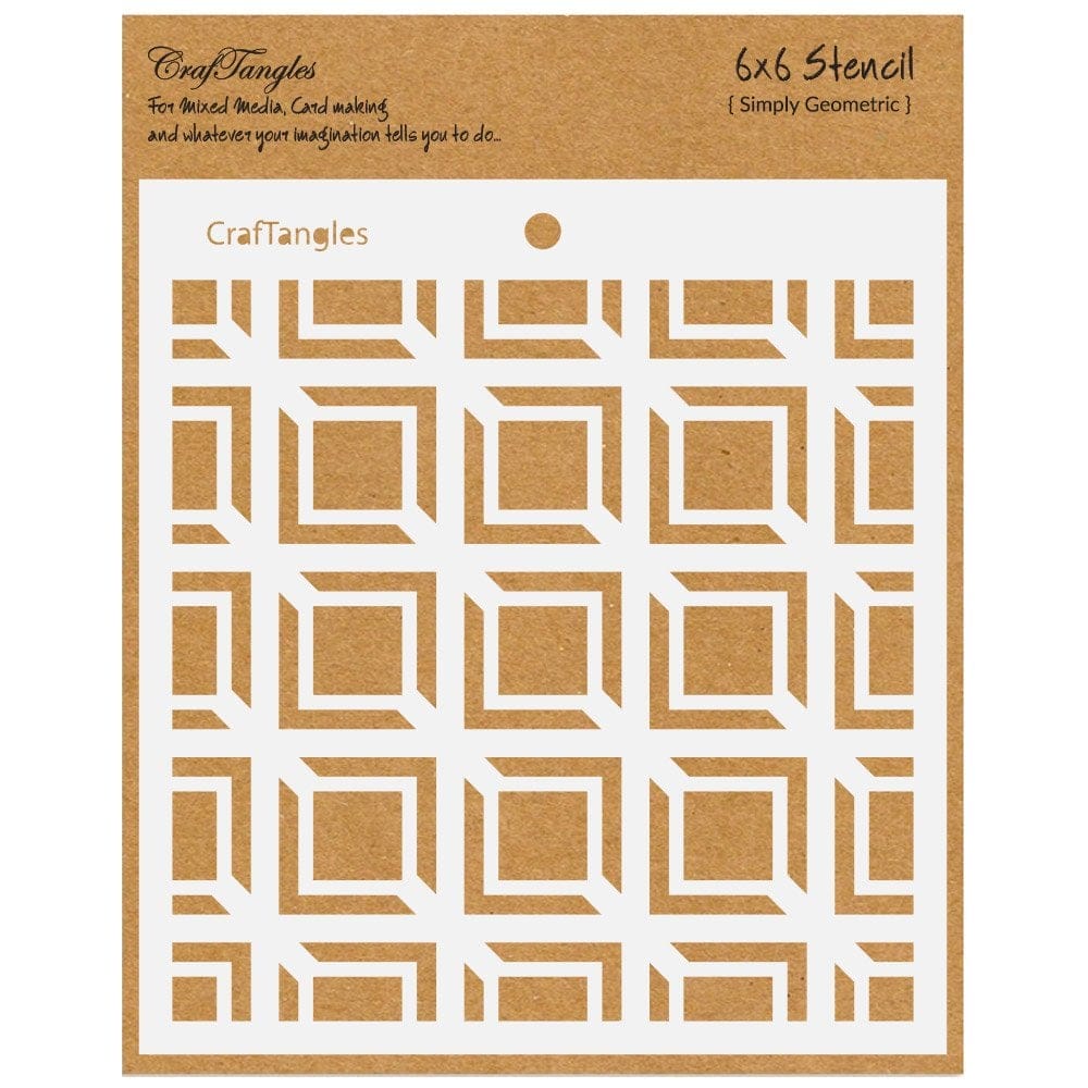 CrafTangles 6"x6" Stencil - Simply Geometric CTCS136 CrafTangles Stencils Simply Geometric CrafTangles 6"x6" Stencil - Simply Geometric