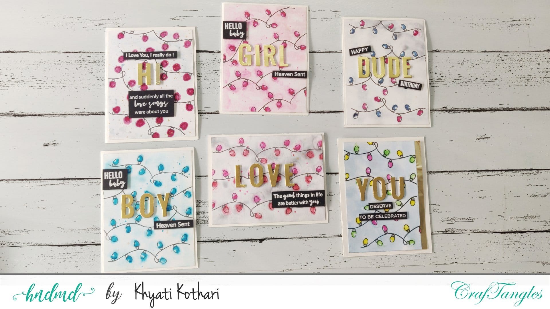 CrafTangles Photopolymer Stamps - Festive Lights Colorful Festive Cards 2 Colorful-Festive-Cards-2