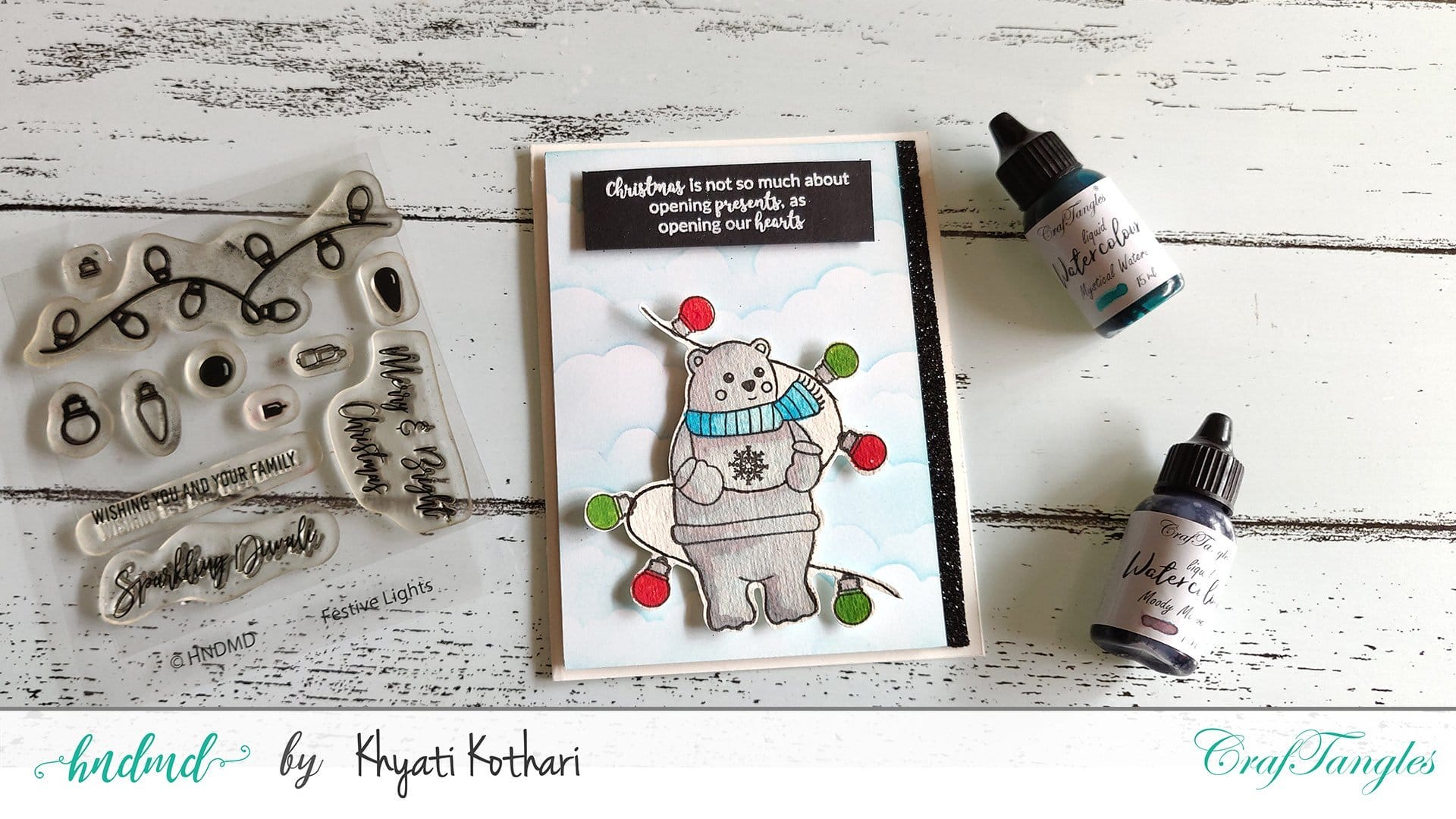 CrafTangles Photopolymer Stamps - Festive Lights Combine stamps create Cards 2 Combine_stamps_create_Cards_2