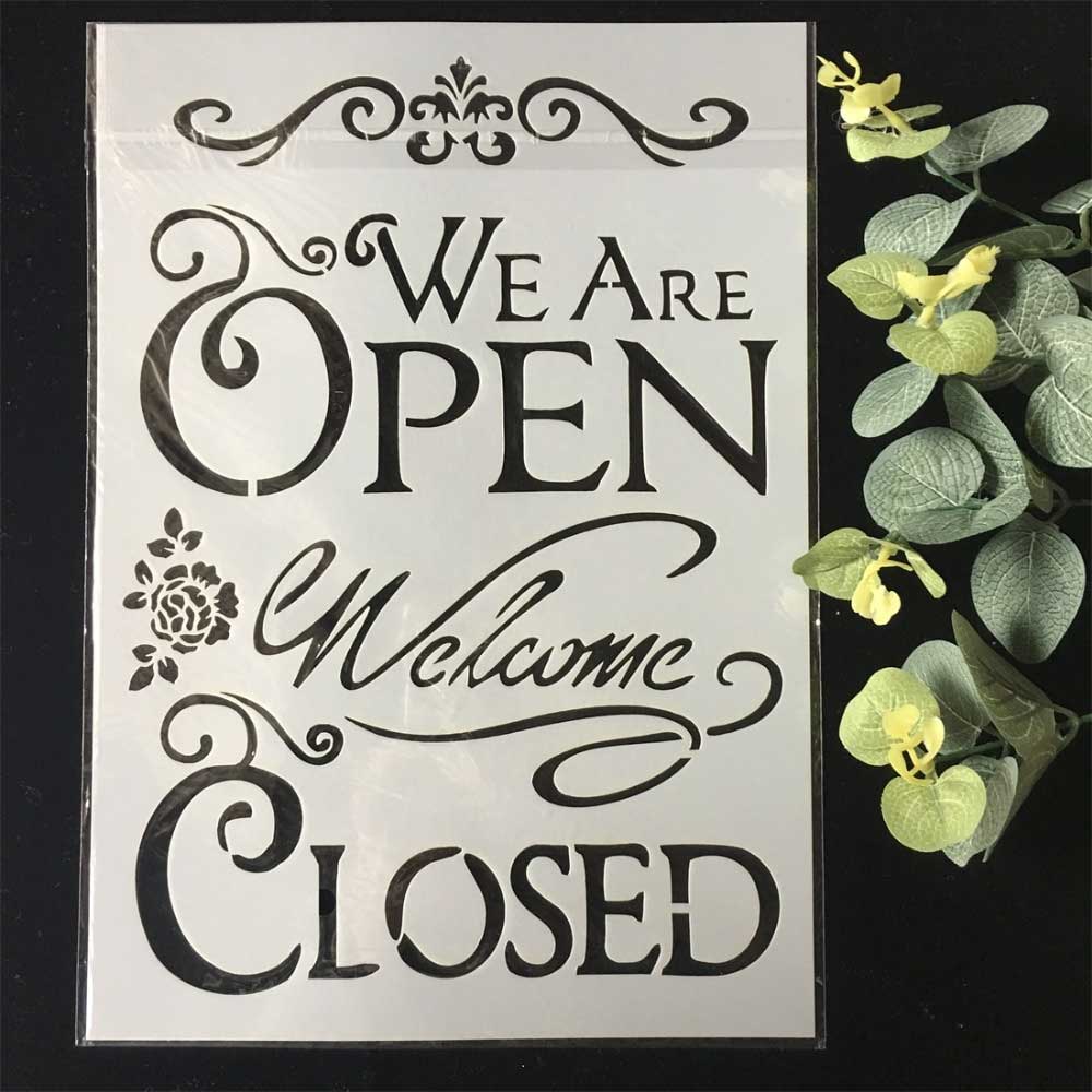 Stencil - Open Closed (A4 size) MB A4 Stencil 13 Stencil - Open Closed (A4 size)