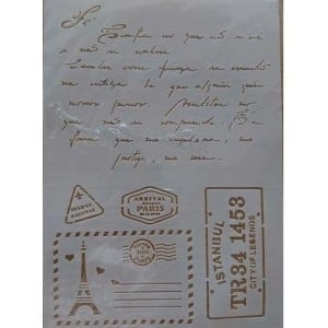 Stencil - Vintage Writings and Postcard (A4 size)