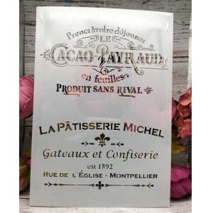 Stencil - Vintage French pastries (A4 size)