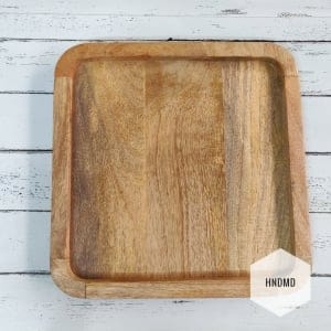 Rounded Square Wooden Tray for Decoupage