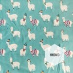 Printed Fabric - Llama with Blue background