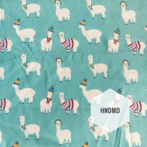 Printed Fabric - Llama with Blue background
