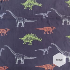 Printed Fabric - Dinosaurs with blue Background