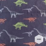 Printed Fabric - Dinosaurs with blue Background
