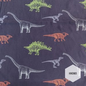 Printed Fabric - Dinosaurs with blue Background