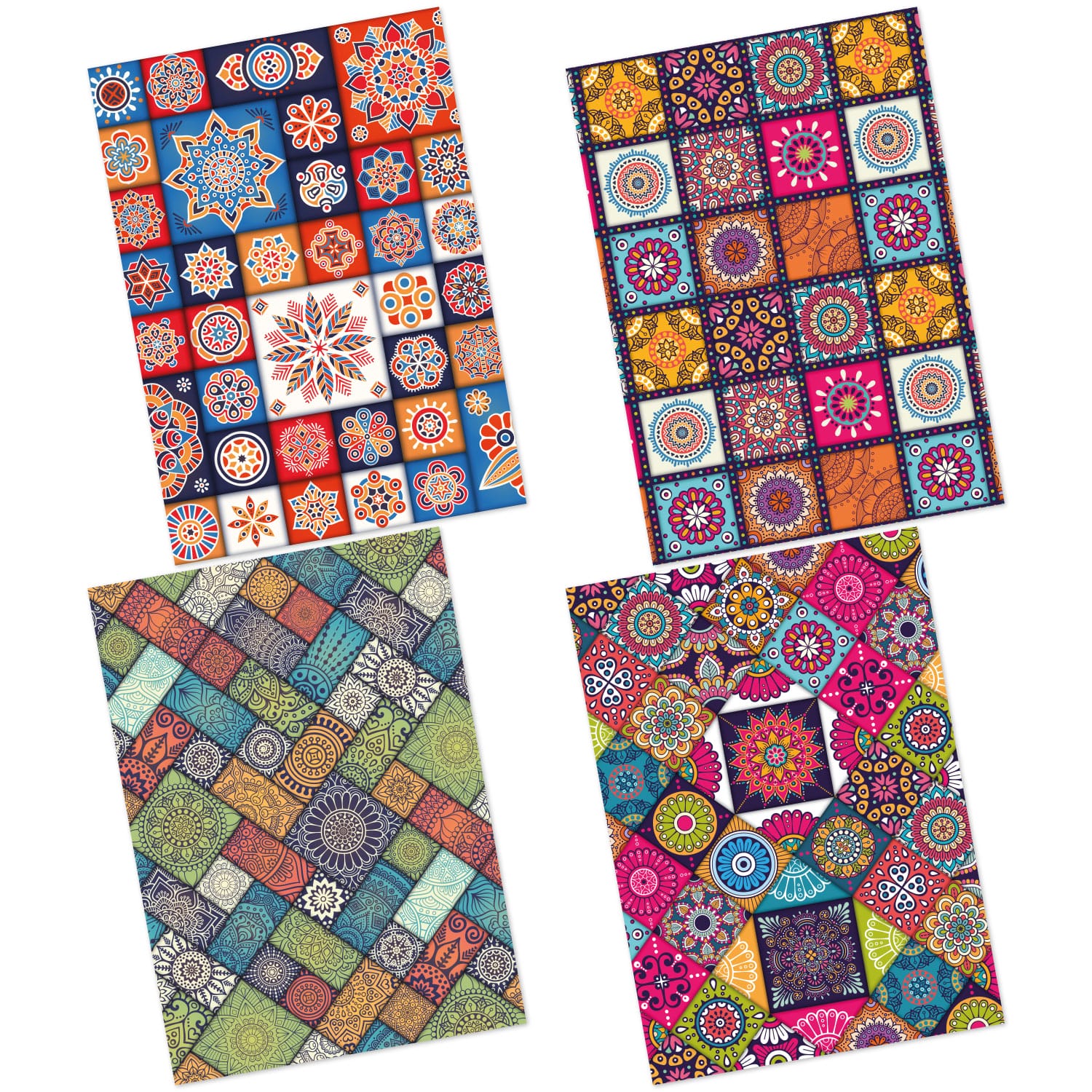 CrafTangles Decoupage Paper Pack - Floral Batik Print (A4) - 4 sheets Floral Batik Prints Amazon 4 Images Floral-Batik-Prints-Amazon-4-Images