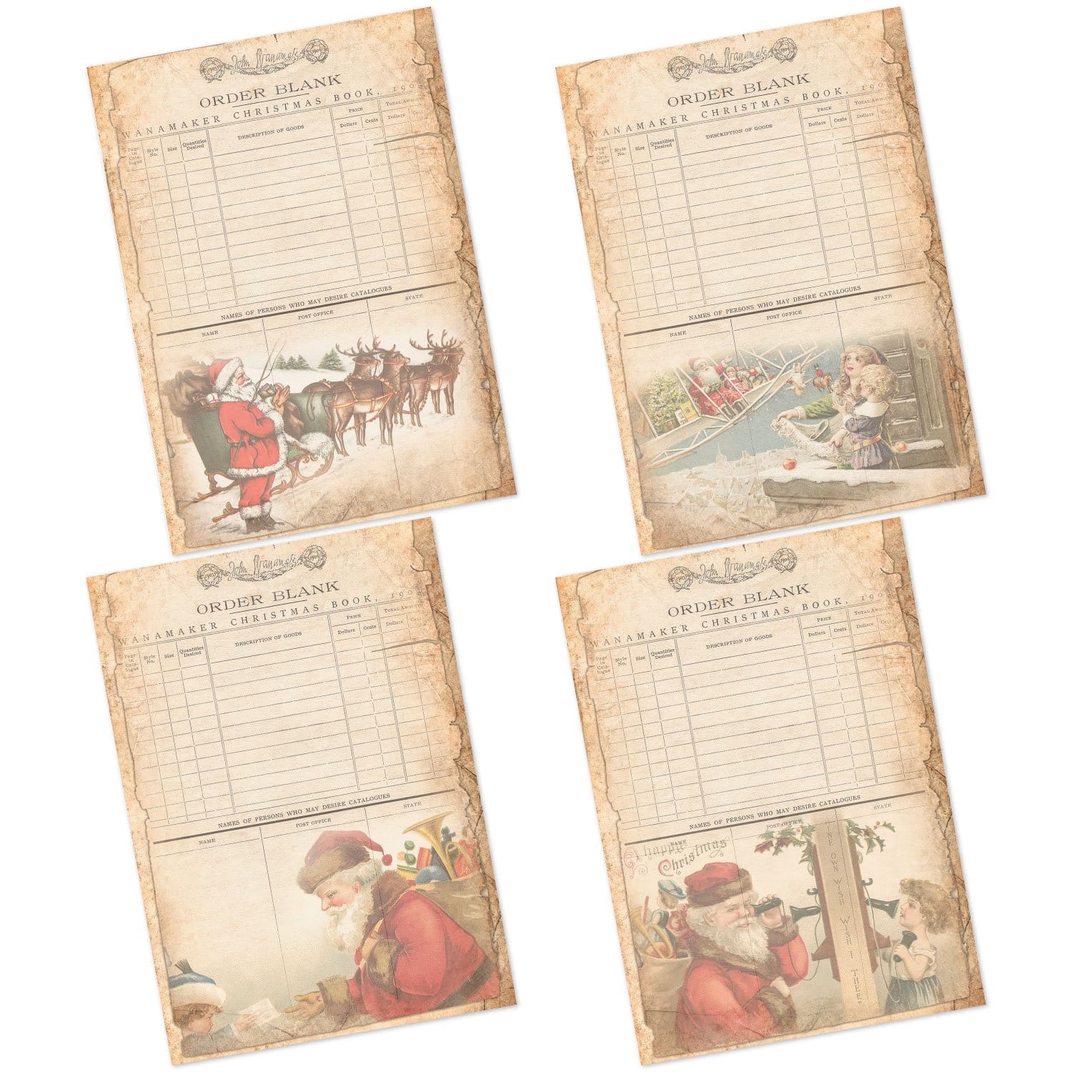 CrafTangles Decoupage Paper Pack - Letters to Santa (A4) - 4 sheets Letters to Santa Amazon 4 Images Letters-to-Santa-Amazon-4-Images