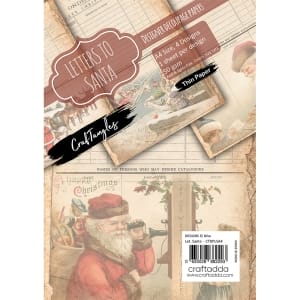 CrafTangles Decoupage Paper Pack  - Letters to Santa (A4) - 4 sheets
