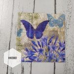 A pack of 12 by 12 inch Decoupage Napkins / Decoupage Tissues (5 pcs)  - Blue Butterflies