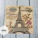 12 by 12 inch Decoupage Napkins / Decoupage Tissues (5 pcs)  - Vintage Eiffel tower with flowers