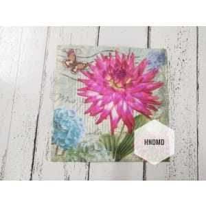 A pack of 12 by 12 inch Decoupage Napkins / Decoupage Tissues (5 pcs) - Pop of Flowers