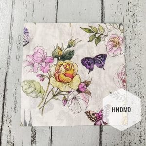 A pack of 12 by 12 inch Decoupage Napkins / Decoupage Tissues (5 pcs) - Sketched flowers