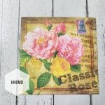 A pack of 12 by 12 inch Decoupage Napkins / Decoupage Tissues (5 pcs)  - Classic Roses