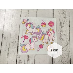 A pack of 12 by 12 inch Decoupage Napkins / Decoupage Tissues (5 pcs) - Colorful Unicorns
