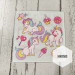 A pack of 12 by 12 inch Decoupage Napkins / Decoupage Tissues (5 pcs)  - Colorful Unicorns