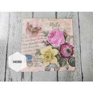 A pack of 12 by 12 inch Decoupage Napkins / Decoupage Tissues (5 pcs) - Vintage Nature Scene