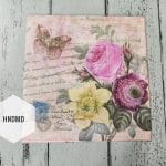 A pack of 12 by 12 inch Decoupage Napkins / Decoupage Tissues (5 pcs)  - Vintage Nature Scene
