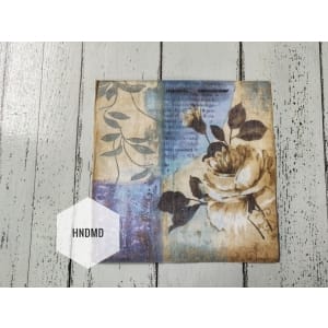 A pack of 12 by 12 inch Decoupage Napkins / Decoupage Tissues (5 pcs) - Blue Floral Background