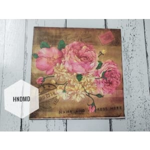 A pack of 12 by 12 inch Decoupage Napkins / Decoupage Tissues (5 pcs) - Old Flowers