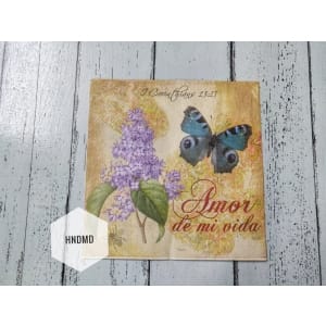 A pack of 12 by 12 inch Decoupage Napkins / Decoupage Tissues (5 pcs) - Amor Floral Background