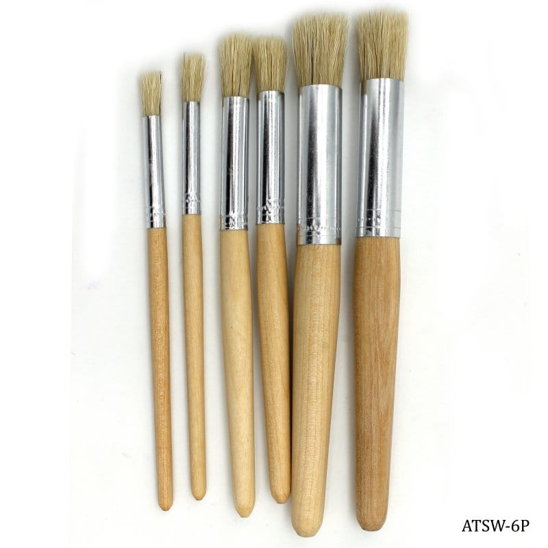 Stencil Brushes (Set of 6 brushes) Stencil brushes ATSW 6P Stencil Brushes (Set of 6 brushes)
