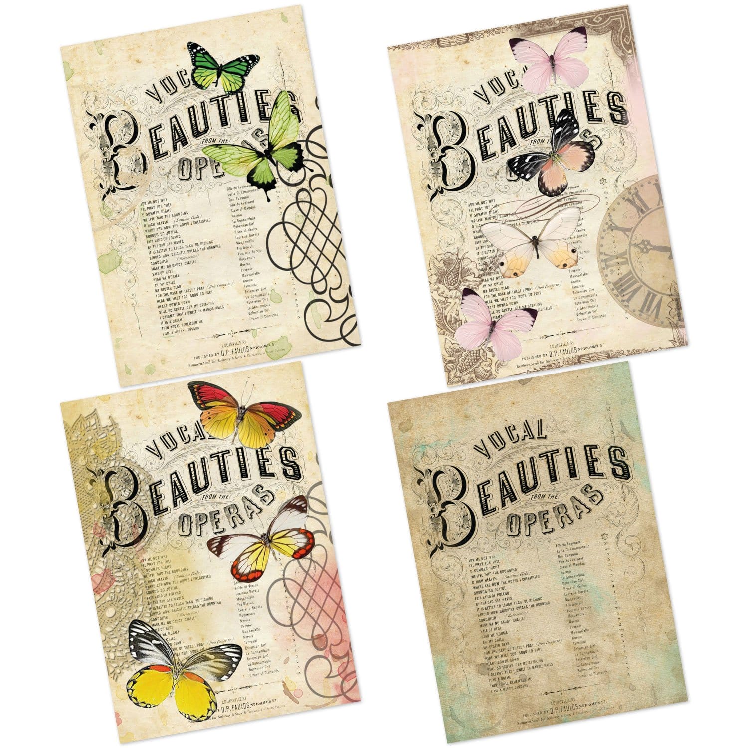 CrafTangles Decoupage Paper Pack - Vintage Butterflies 1 (A4) - 4 sheets Vintage Butterflies 1 Amazon 4 Images Vintage-Butterflies-1-Amazon-4-Images